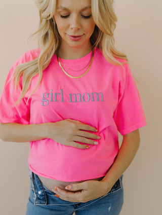 Girl Mom Pigment Dyed Crop Tee